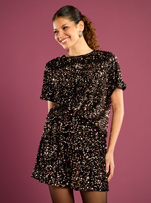 Short fluido de festa com lantejoulas - Kiabi