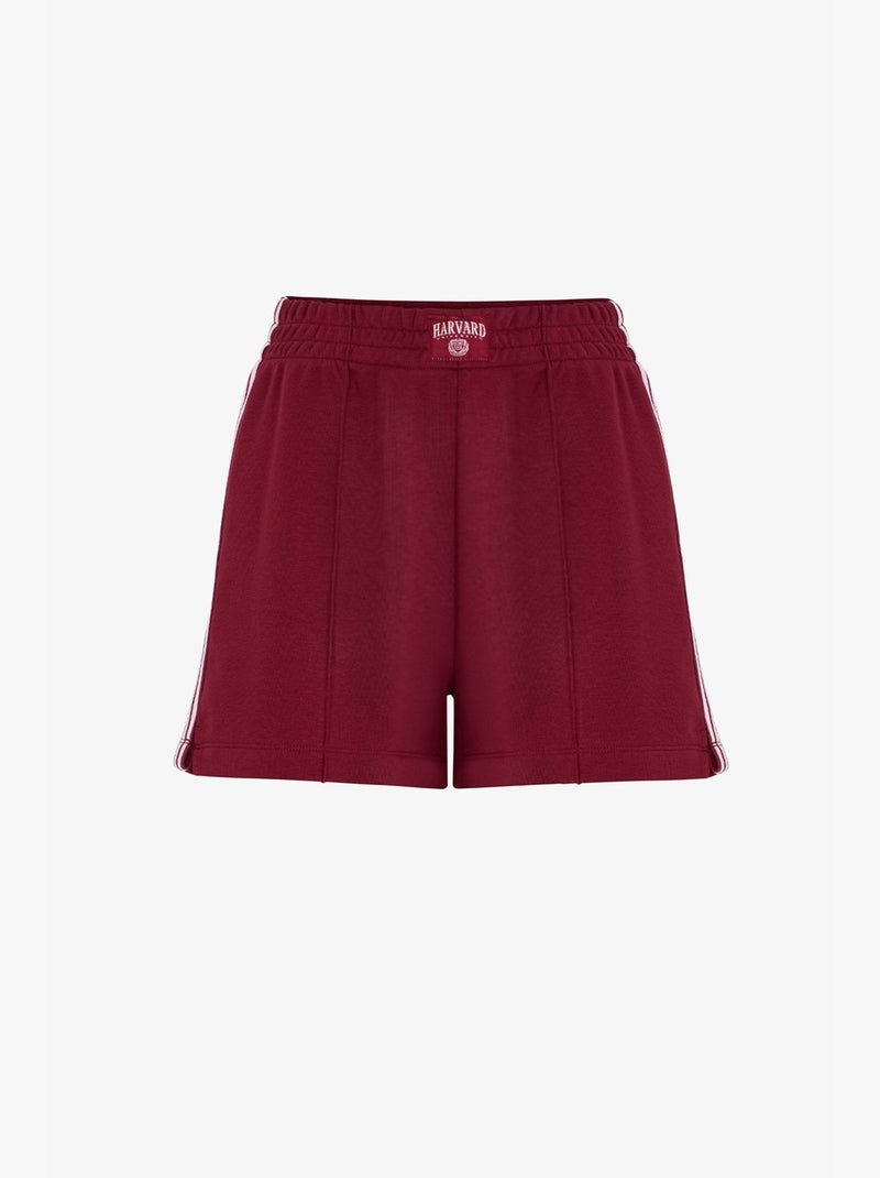 Short harvard com detalhe em fita retrô penti Vermelho bordô - Kiabi