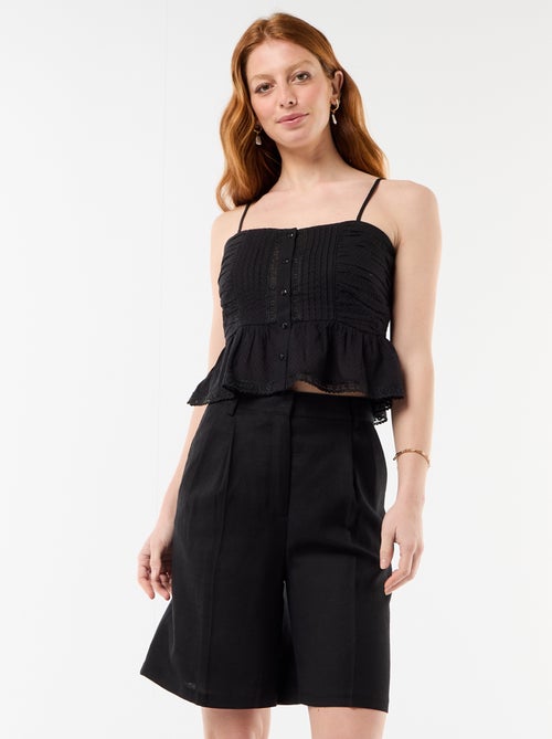 Short Largo com Pregas - Kiabi