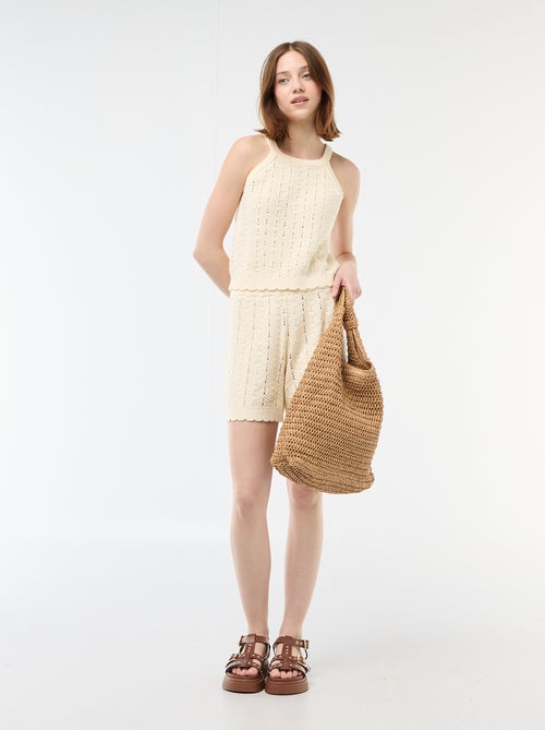 Short Largo em Crochê - Kiabi