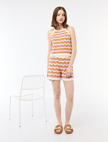 Short Largo em Crochê