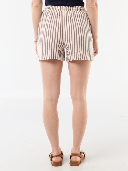 Short leve com 2 bolsos em linho misto - Kiabi