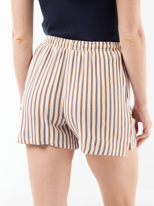 Short leve com 2 bolsos em linho misto - Kiabi