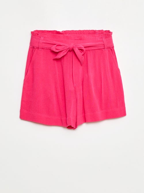 Short leve com laço liso - Kiabi