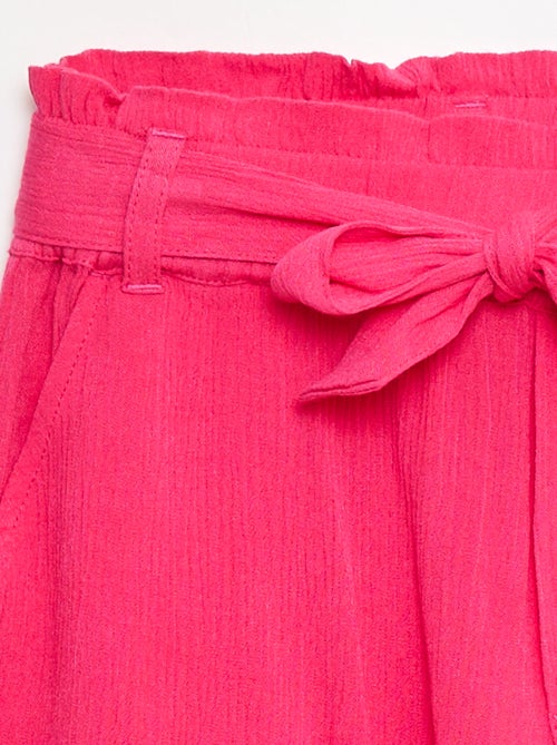 Short leve com laço liso - Kiabi