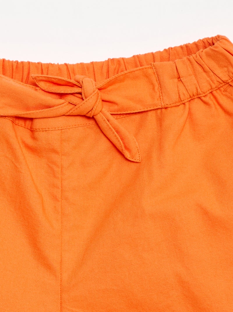 Short leve em algodão Laranja - Kiabi