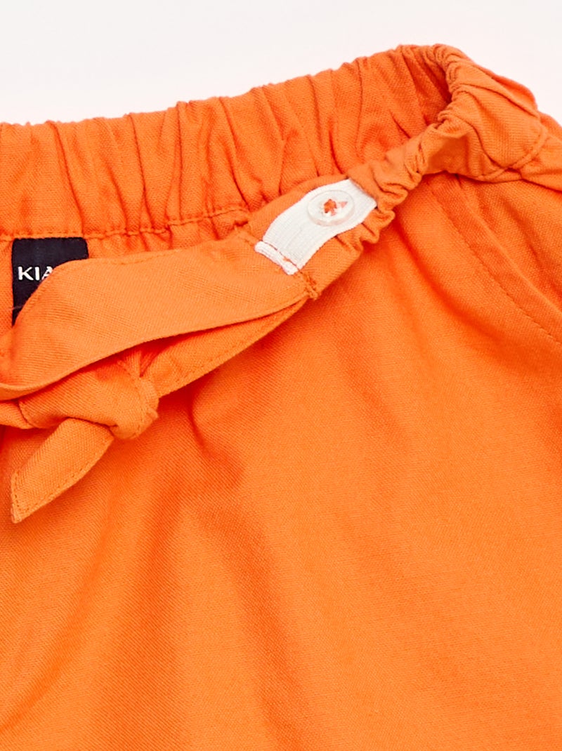Short leve em algodão Laranja - Kiabi
