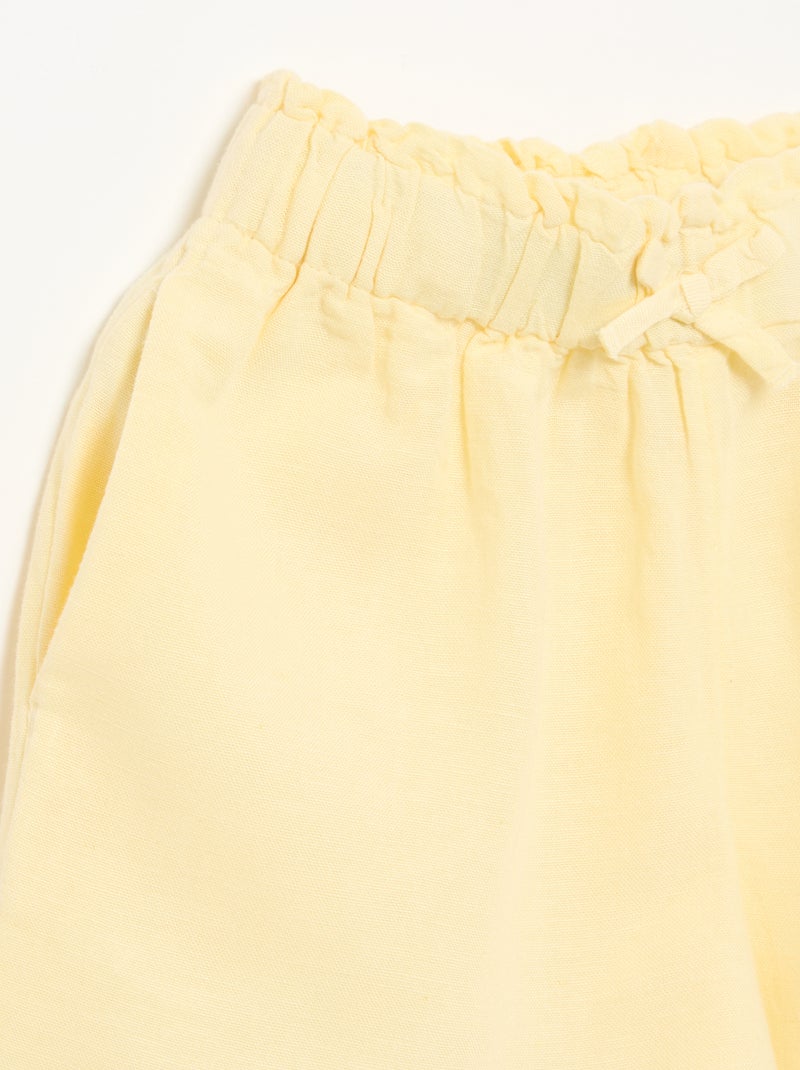 Short liso com laço fantasia Amarelo - Kiabi