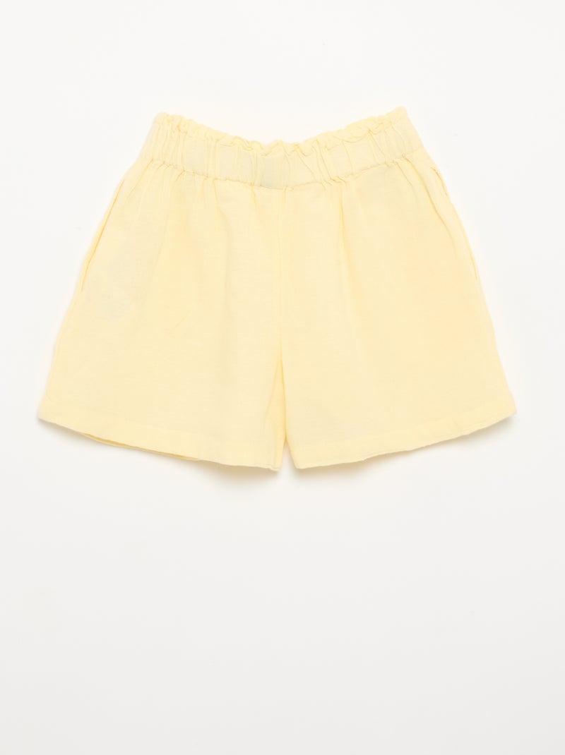 Short liso com laço fantasia Amarelo - Kiabi
