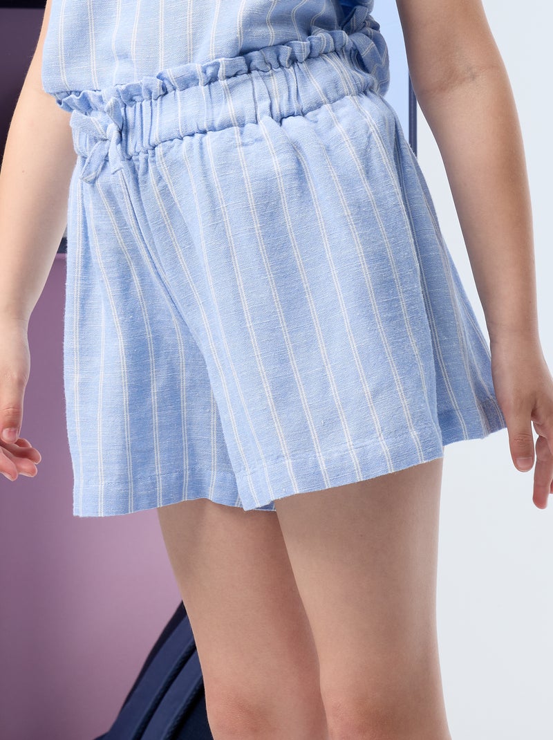 Short liso com laço fantasia Azul - Kiabi