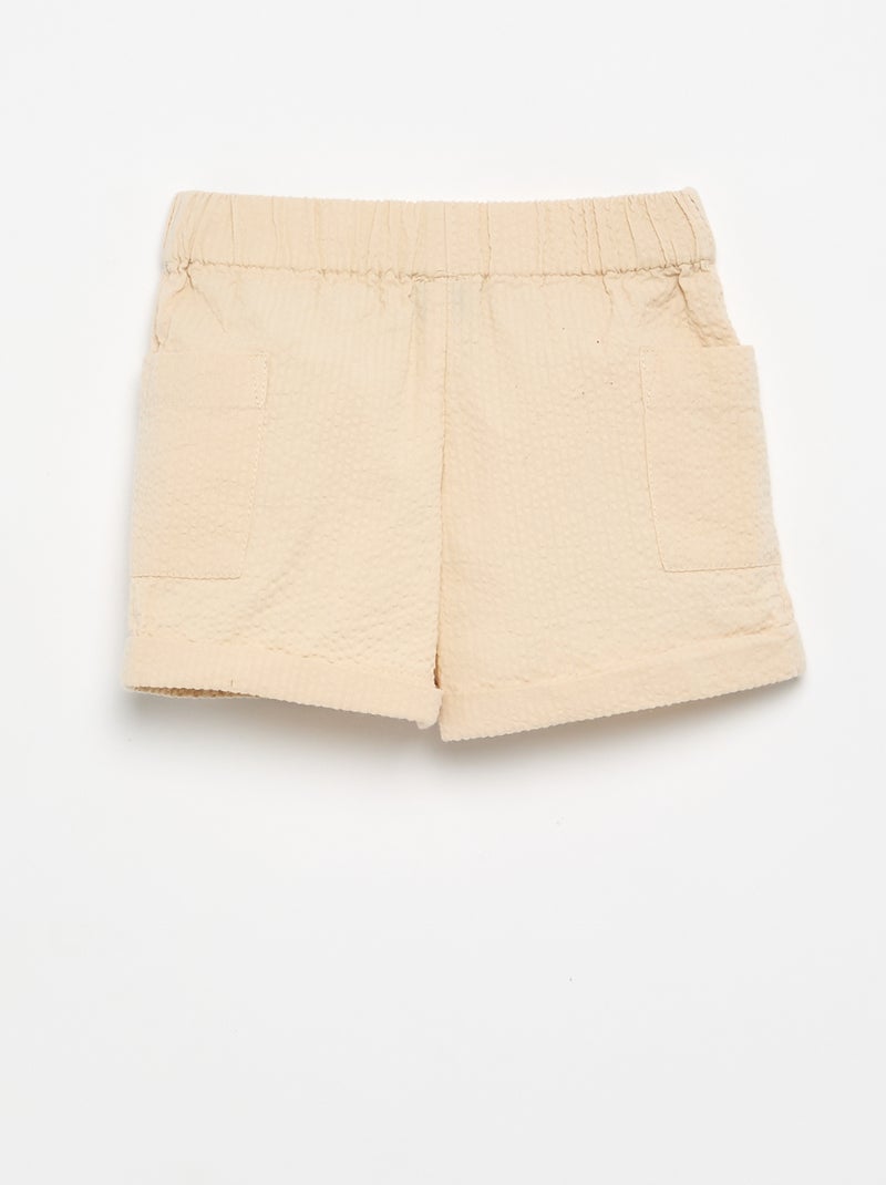 Short liso de seersucker Cru - Kiabi