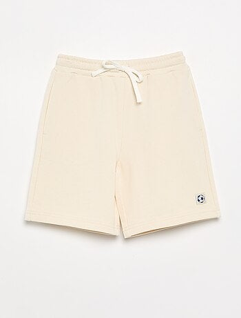 Short liso em moletão não cardado