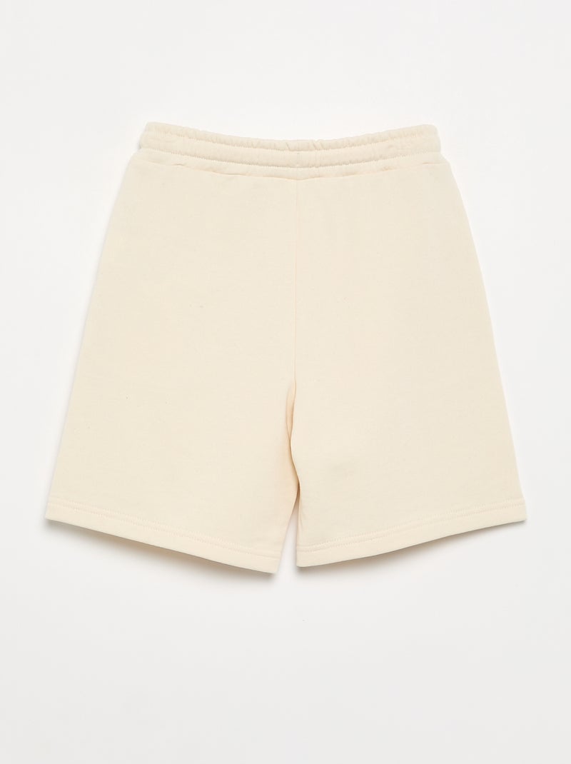 Short liso em moletão não cardado Branco - Kiabi