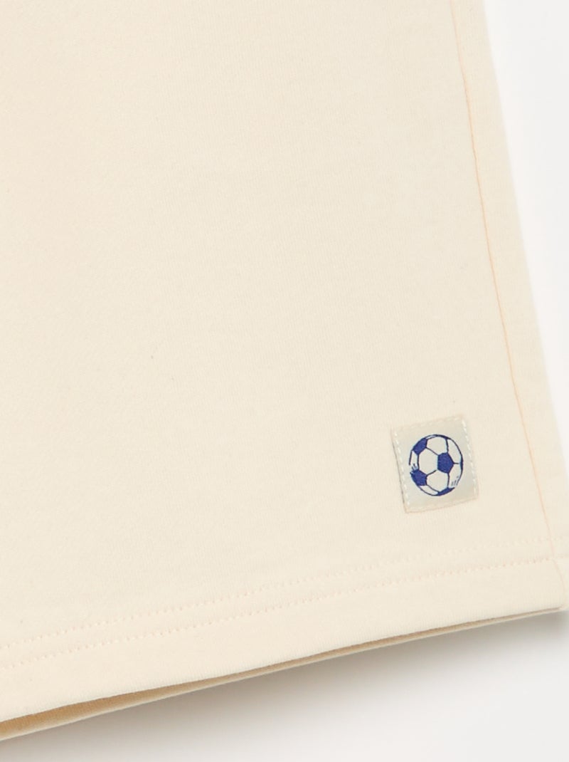 Short liso em moletão não cardado Branco - Kiabi