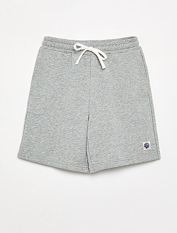 Short liso em moletão não cardado