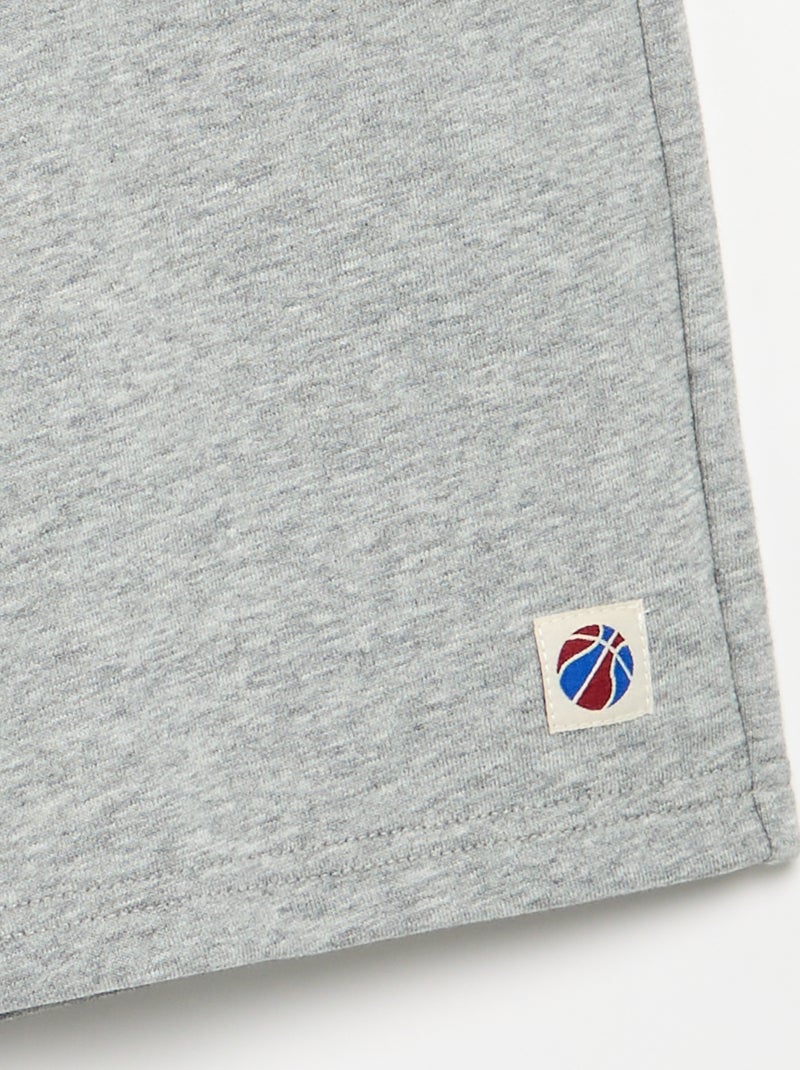 Short liso em moletão não cardado Branco - Kiabi
