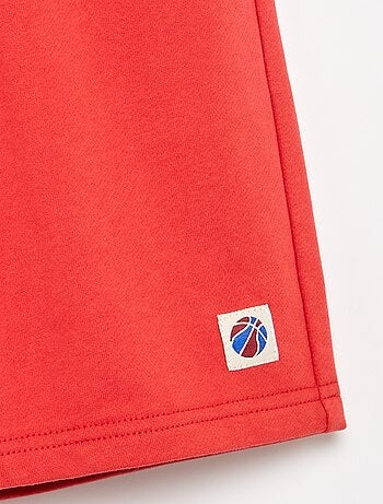Short liso em moletão não cardado