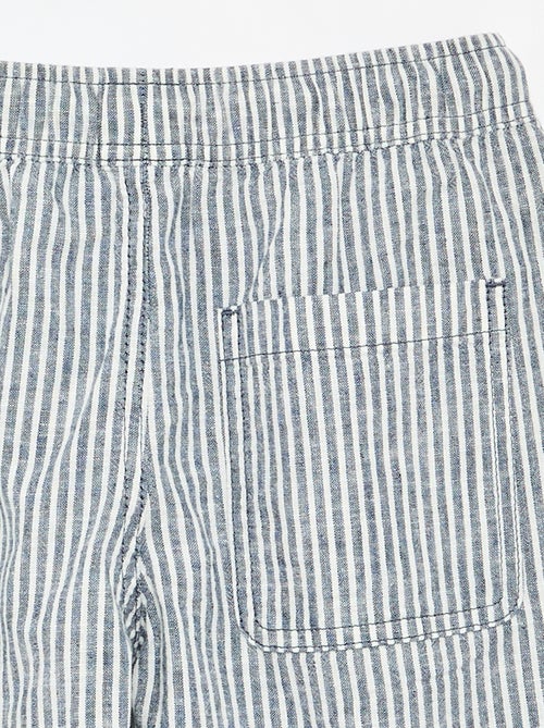 Short listrado leve em mistura de linho - Kiabi