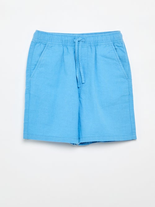 Short listrado leve em mistura de linho - Kiabi