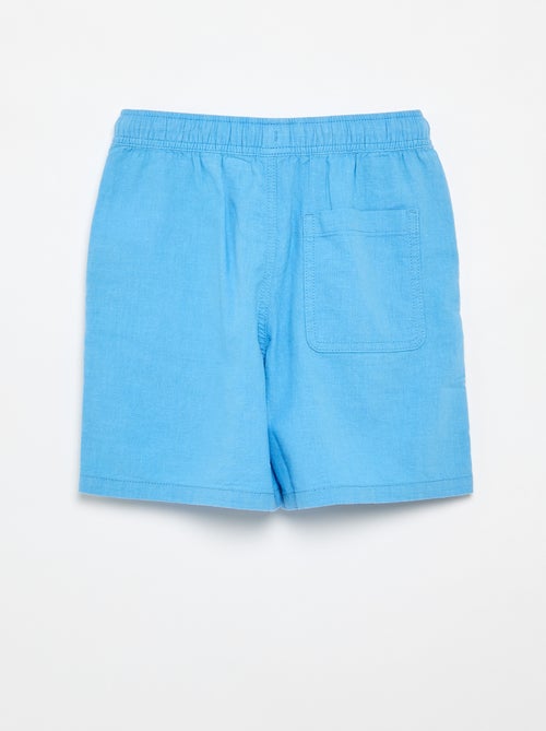 Short listrado leve em mistura de linho - Kiabi