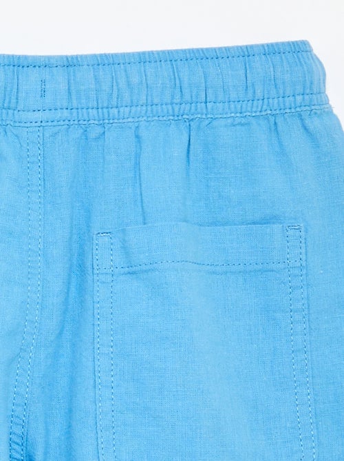 Short listrado leve em mistura de linho - Kiabi