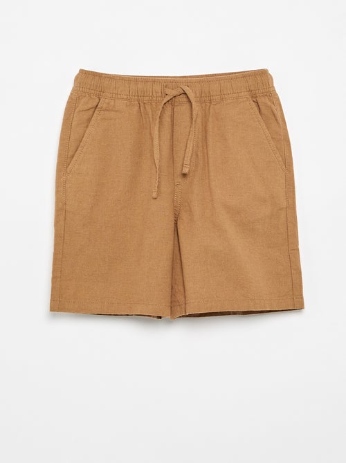 Short listrado leve em mistura de linho - Kiabi