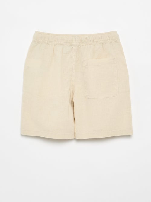 Short listrado leve em mistura de linho - Kiabi