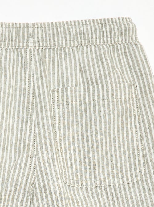Short listrado leve em mistura de linho - Kiabi