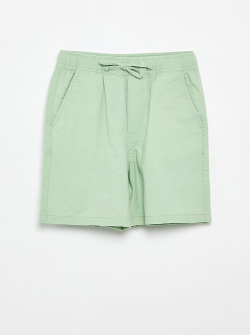 Short listrado leve em mistura de linho - Kiabi