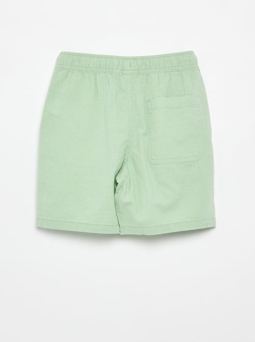 Short listrado leve em mistura de linho - Kiabi