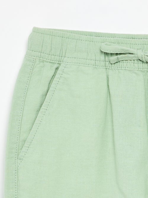 Short listrado leve em mistura de linho - Kiabi