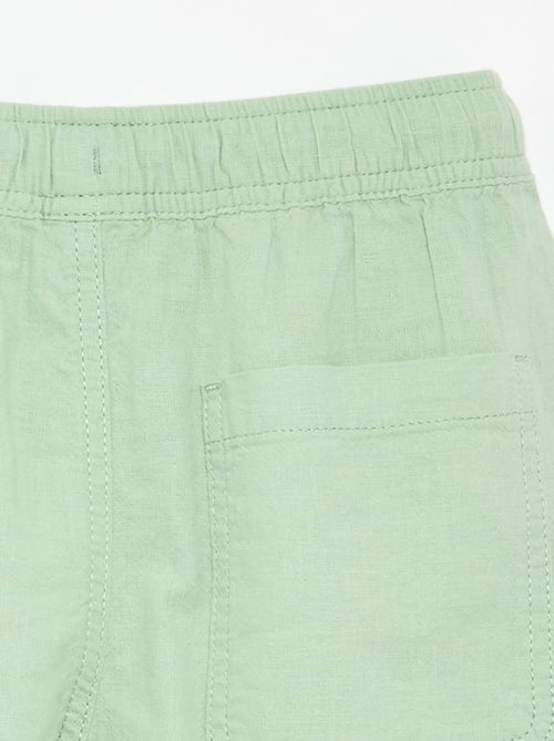 Short listrado leve em mistura de linho - Kiabi