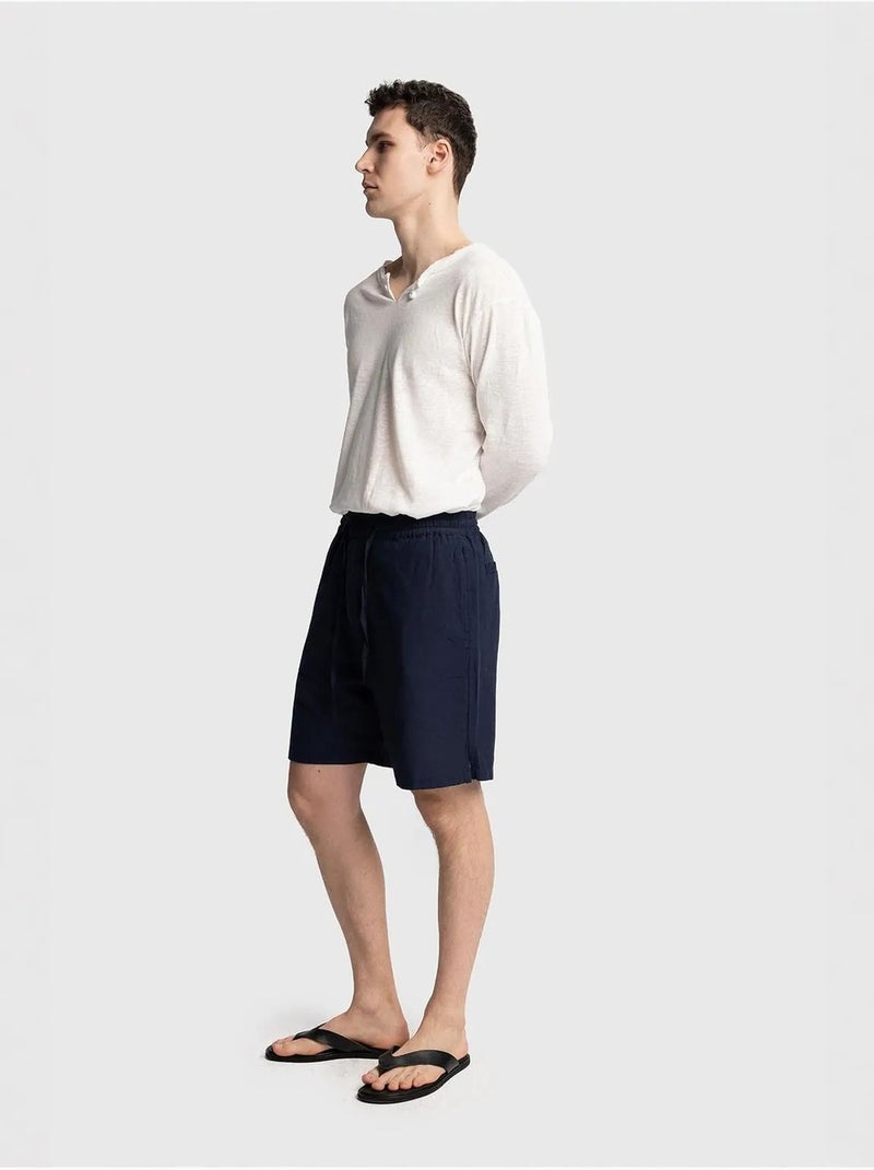 Short masculino de alfaiataria giesto Azul-marinho - Kiabi