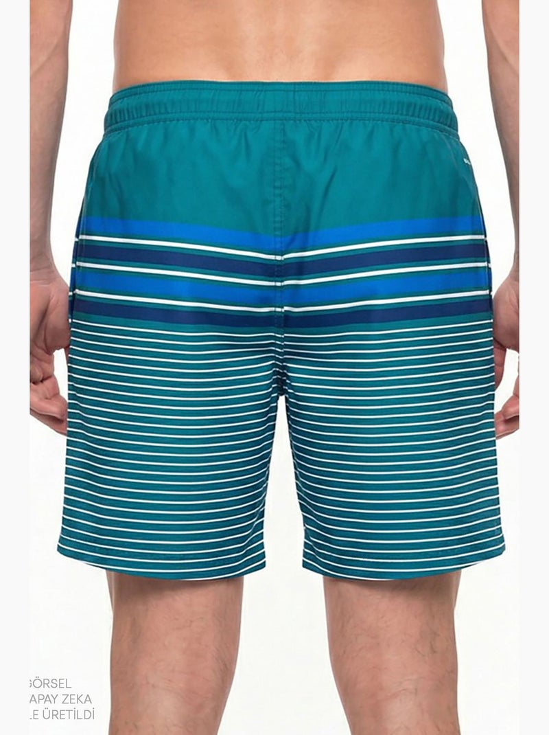 Short masculino royal court às riscas penti Azul-ultramar - Kiabi