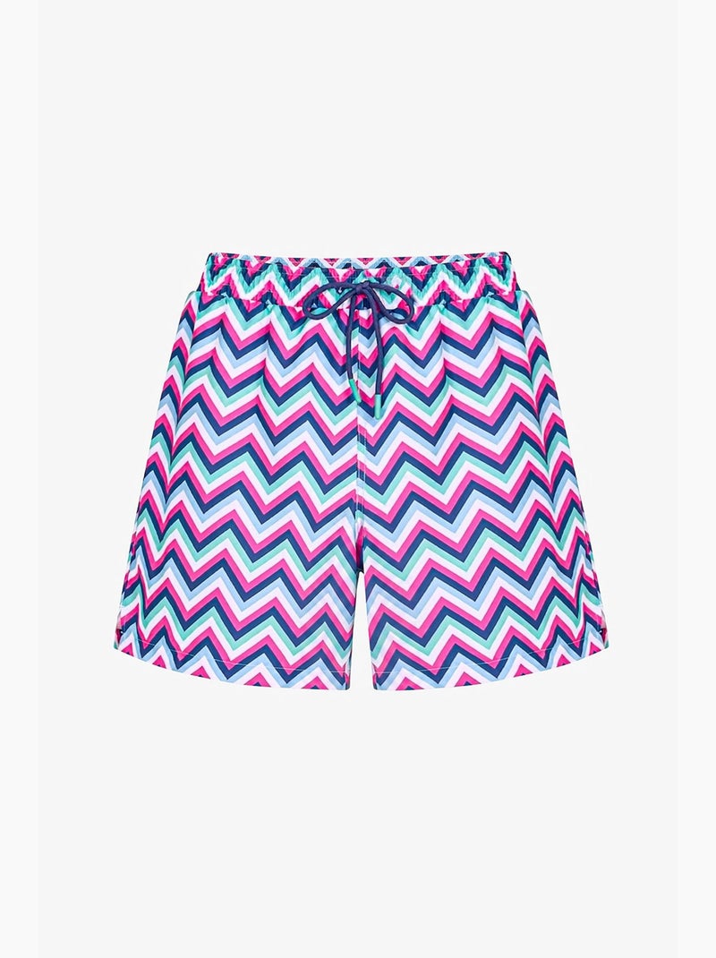 Short masculino zigzag revival penti Branco Rosa Azul - Kiabi