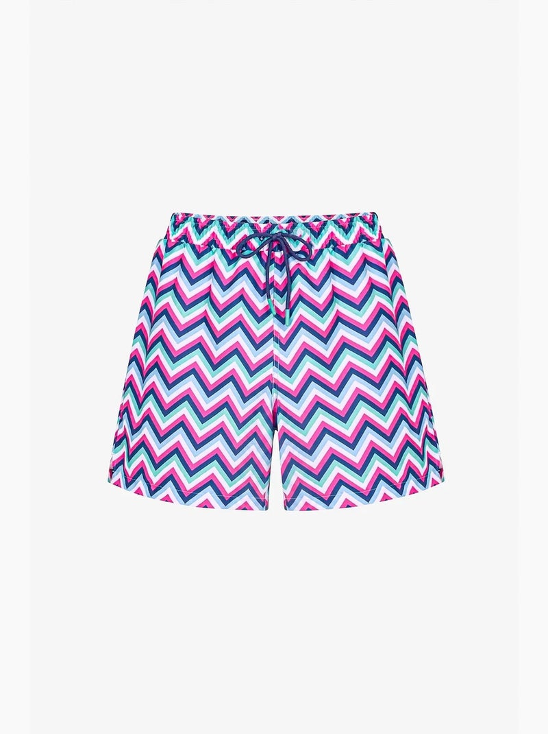 Short masculino zigzag revival penti Branco Rosa Azul - Kiabi