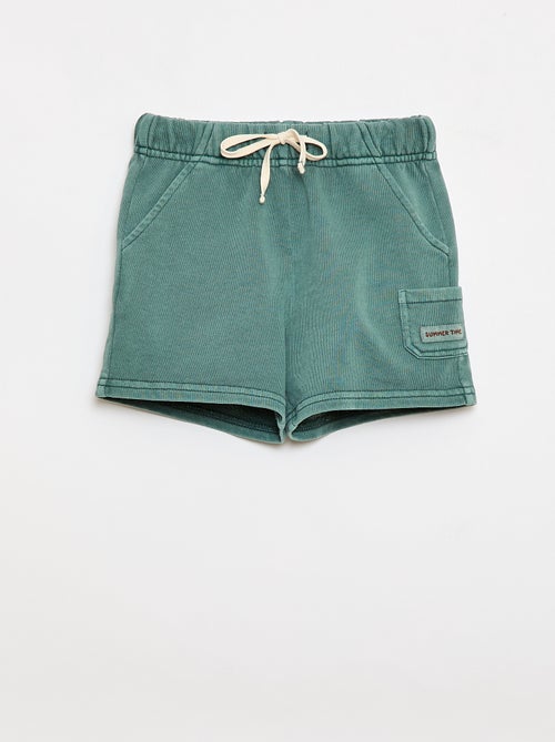 Short reto em french terry de algodão liso - Kiabi