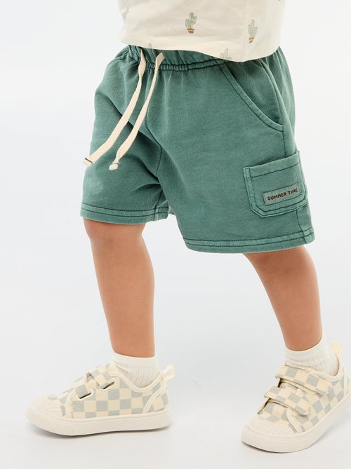 Short reto em french terry de algodão liso - Kiabi