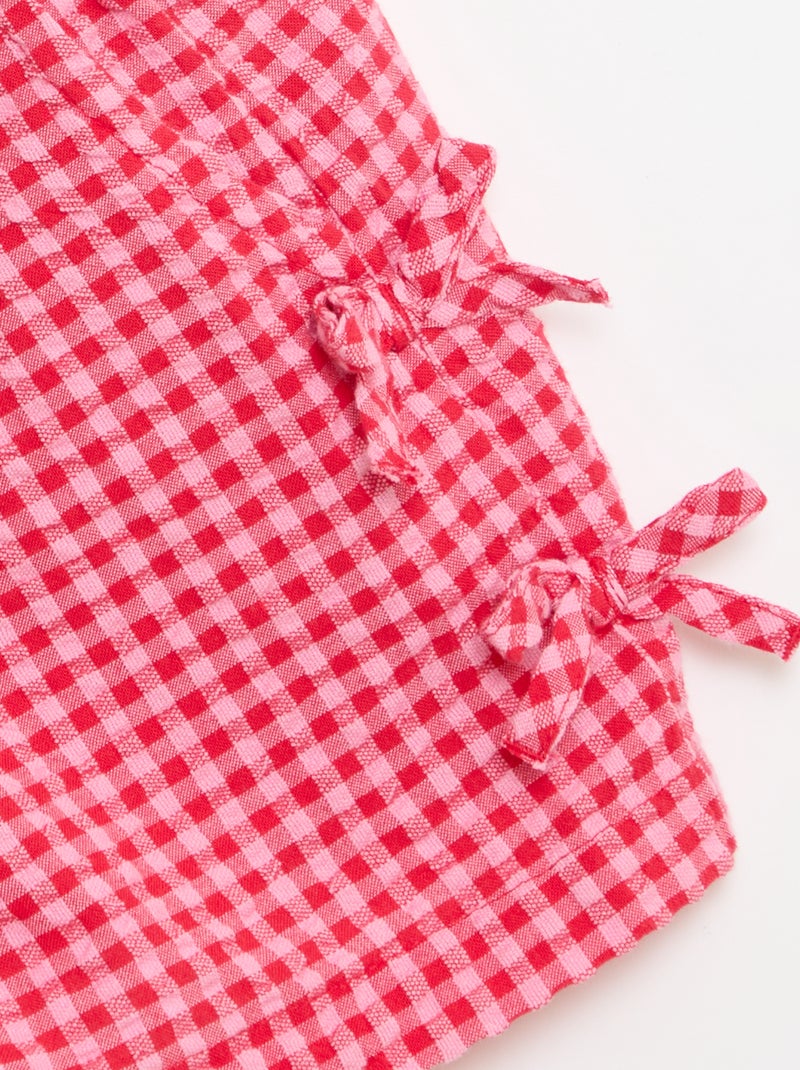 Short xadrez com laços fantasia Rosa - Kiabi