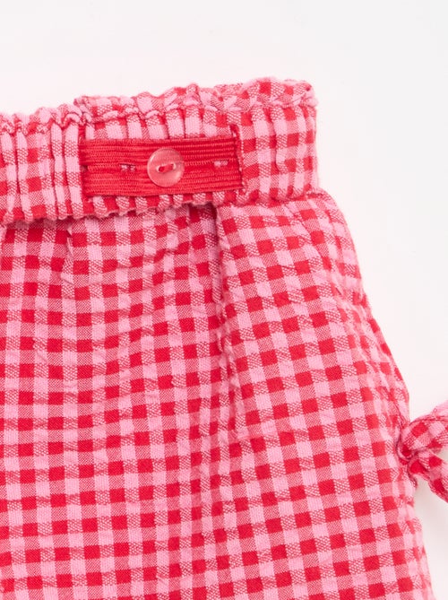 Short xadrez com laços fantasia - Kiabi