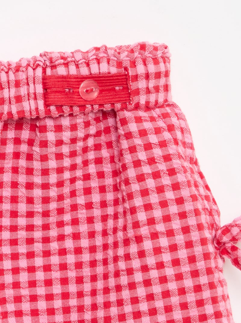 Short xadrez com laços fantasia Rosa - Kiabi