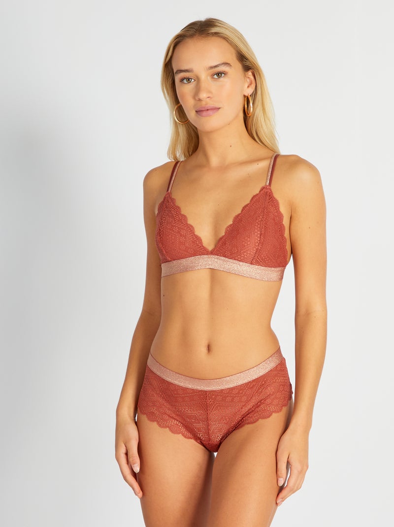 Shorties de renda ROXO - Kiabi