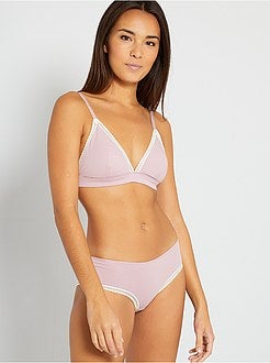 Shorties em microfibra e renda - Kiabi