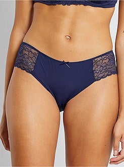 Shorties em microfibra e renda - Kiabi