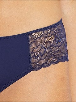 Shorties em microfibra e renda - Kiabi