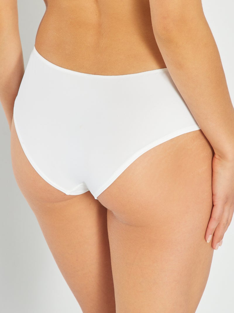 Shorties em microfibra e renda Branco - Kiabi