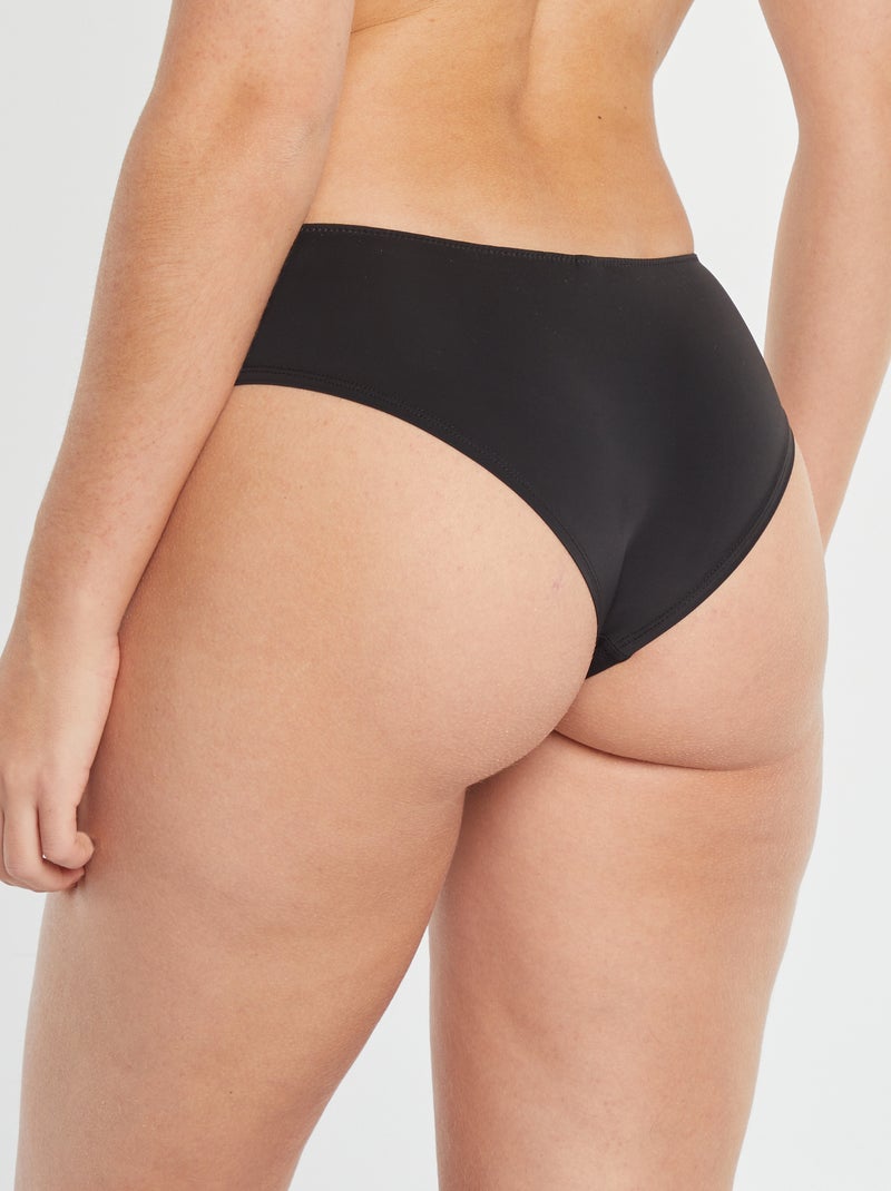 Shorties em microfibra e renda Preto - Kiabi