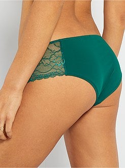 Shorties em microfibra e renda - Kiabi