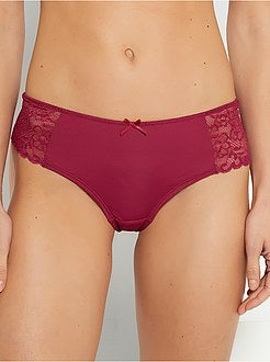 Shorties em microfibra e renda - Kiabi