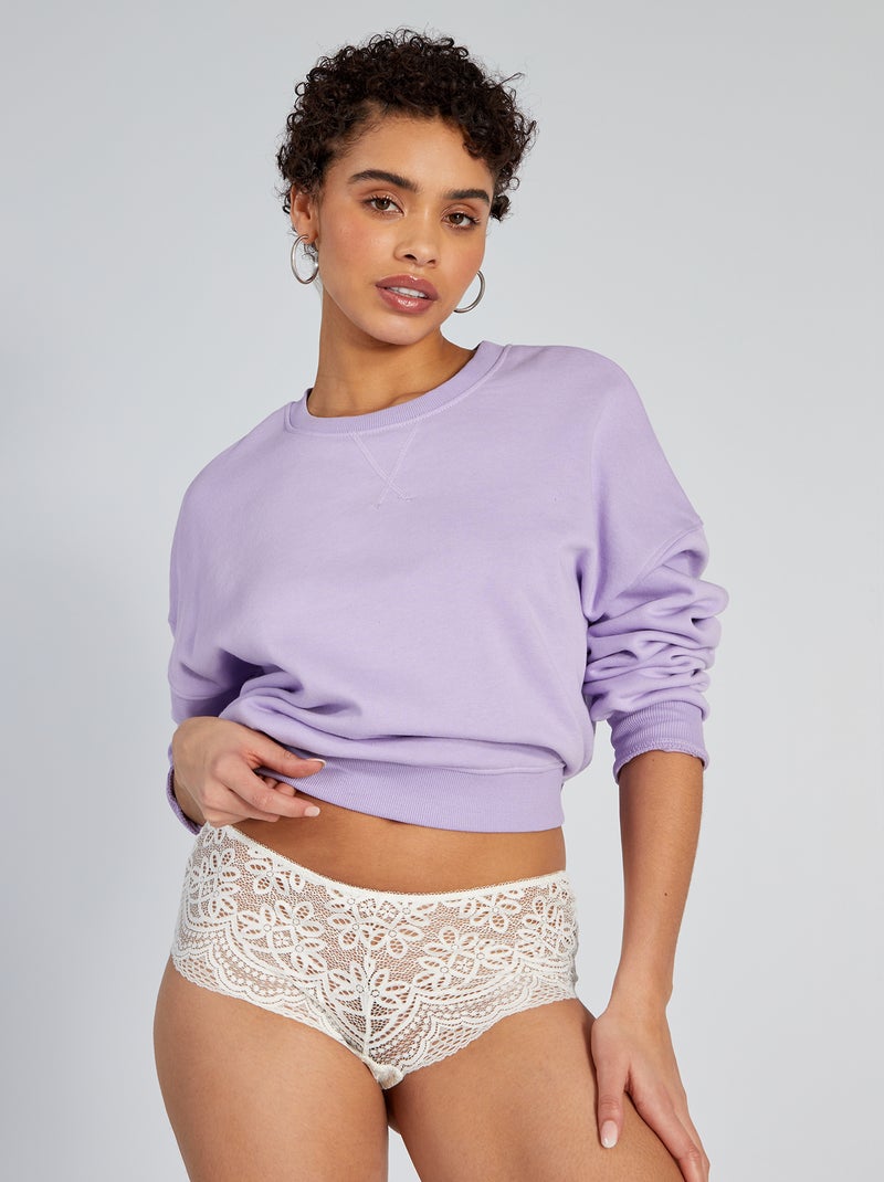 Shorties em renda acetinada Branco - Kiabi